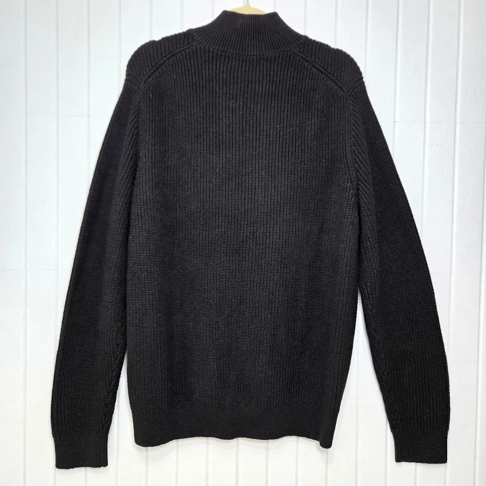 Banana Republic FISHERMAN SWEATER JACKET Black Men's Cardigan Sweater Size L‎